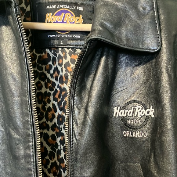 Hard Rock Hotel Orlando Black Leather Jacket - Picture 2 of 6
